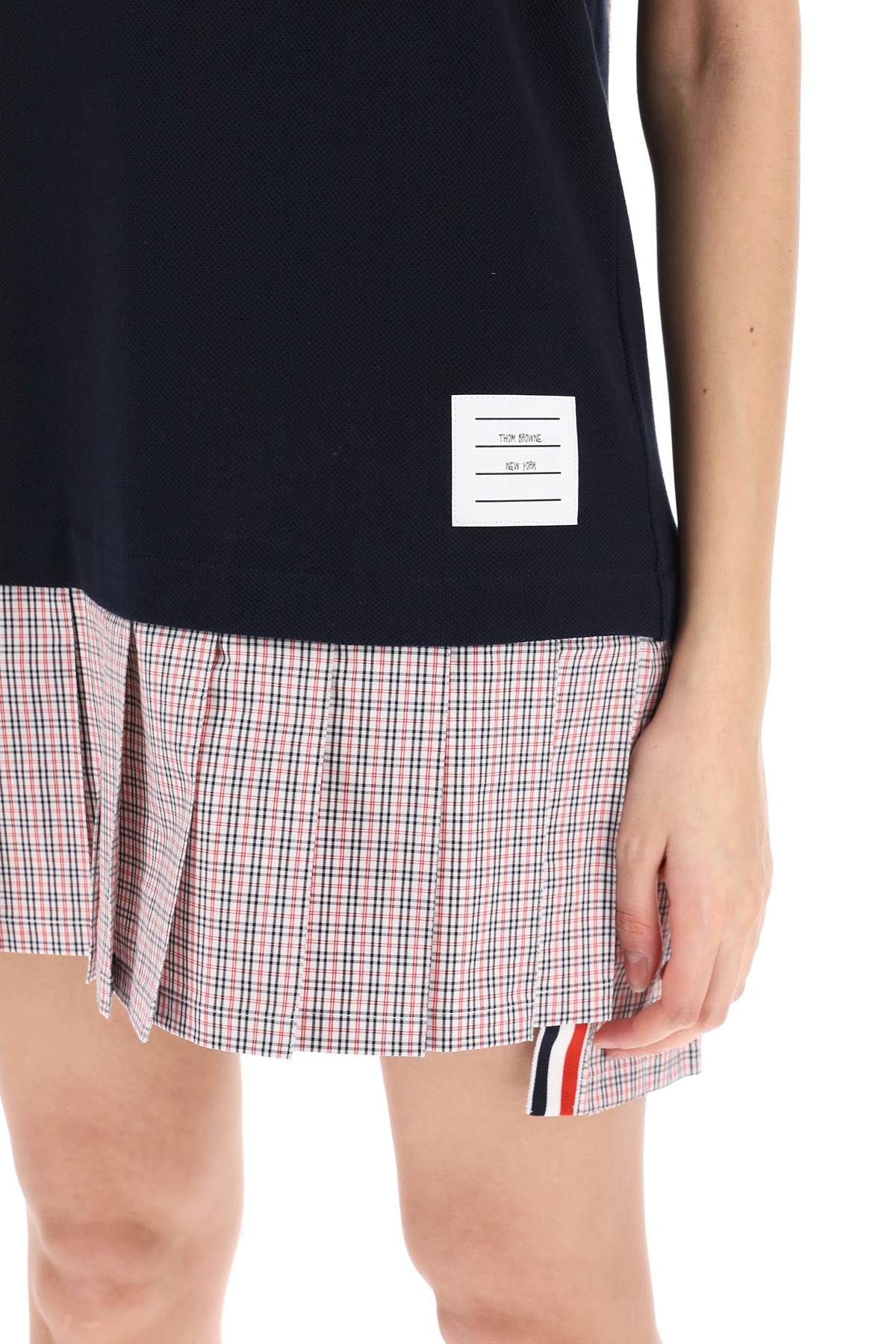 Thom Browne Thom browne mini polo-style dress with pleated bottom.