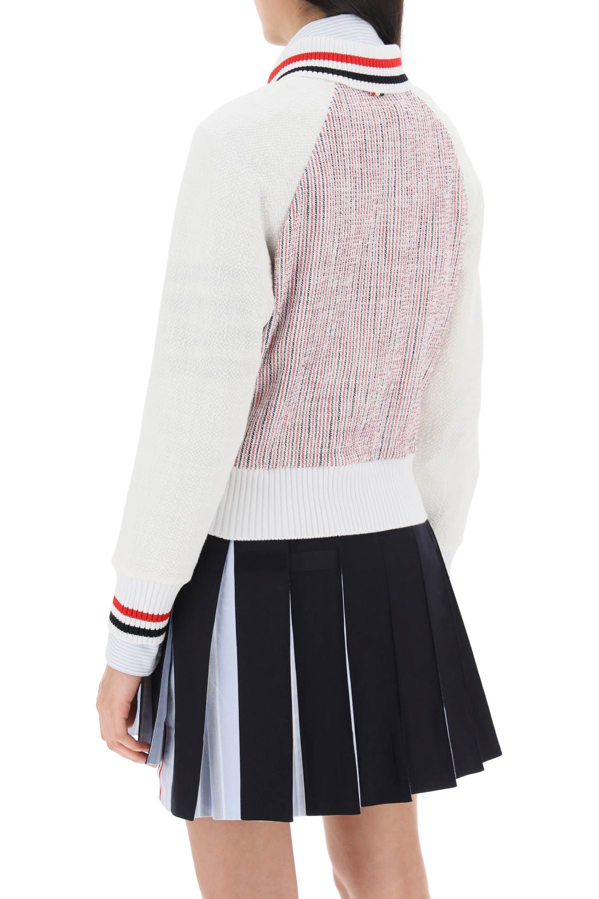 Thom Browne Thom browne zip-up cardigan in striped tweed