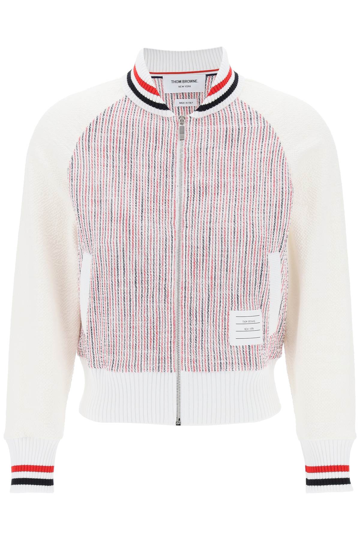 Thom Browne Thom browne zip-up cardigan in striped tweed