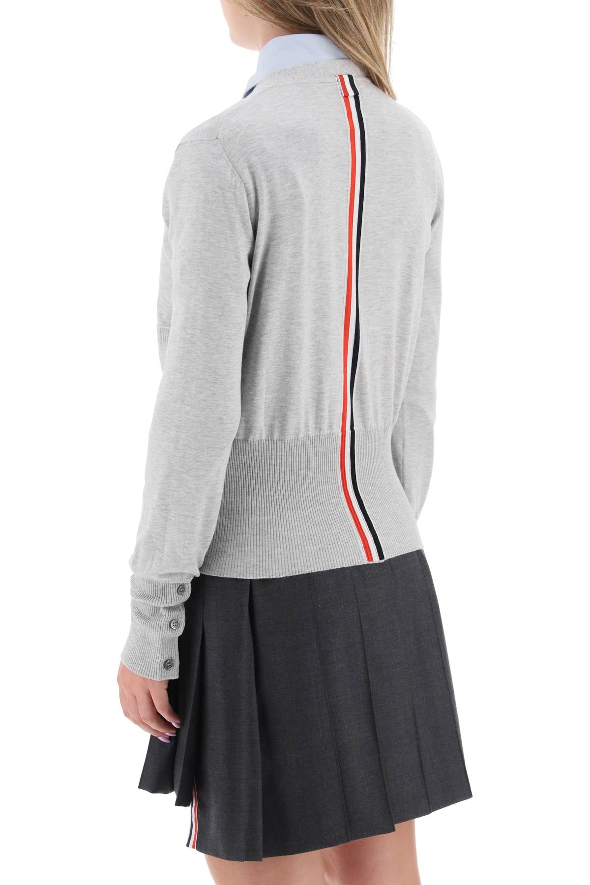 Thom Browne Thom browne cardigan with tricolor intarsia on the back