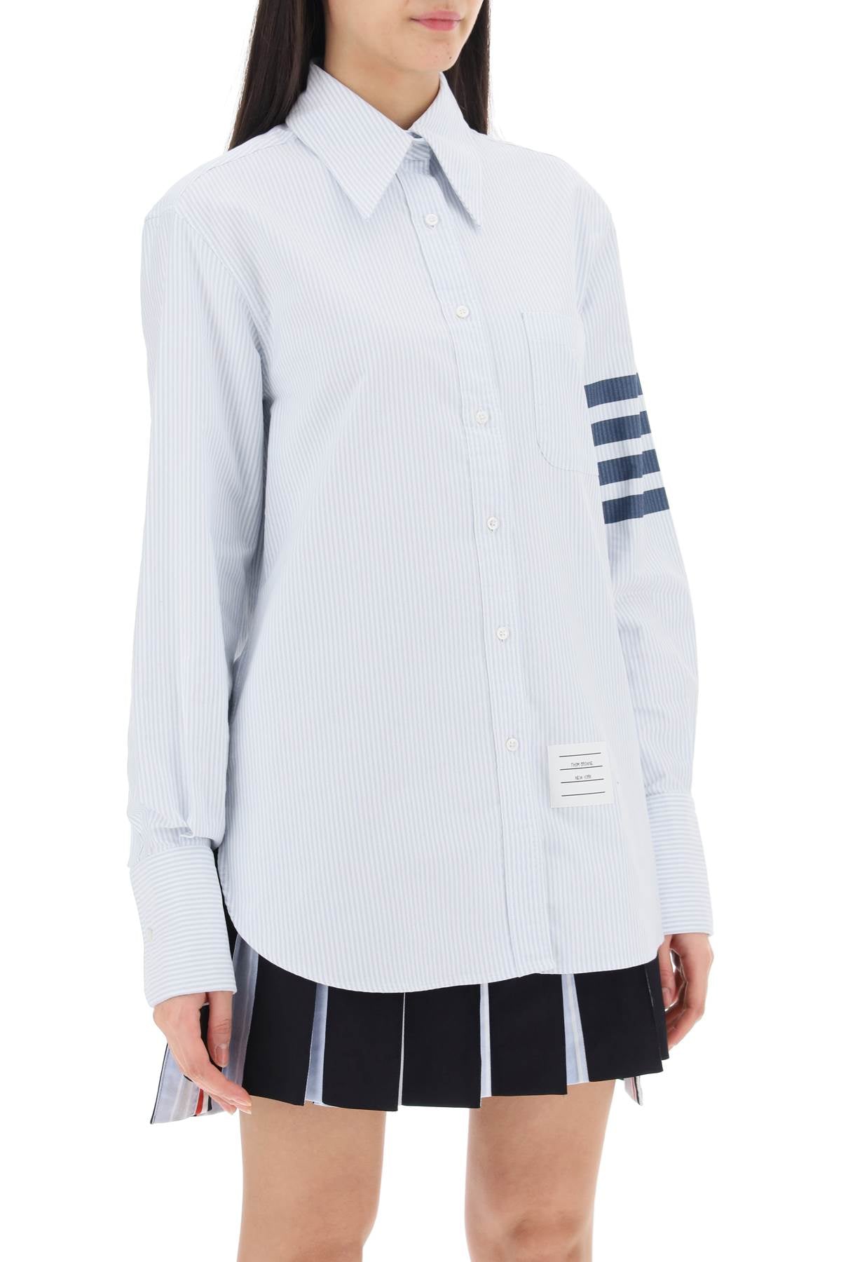 Thom Browne Thom browne striped oxford shirt with pointed collar