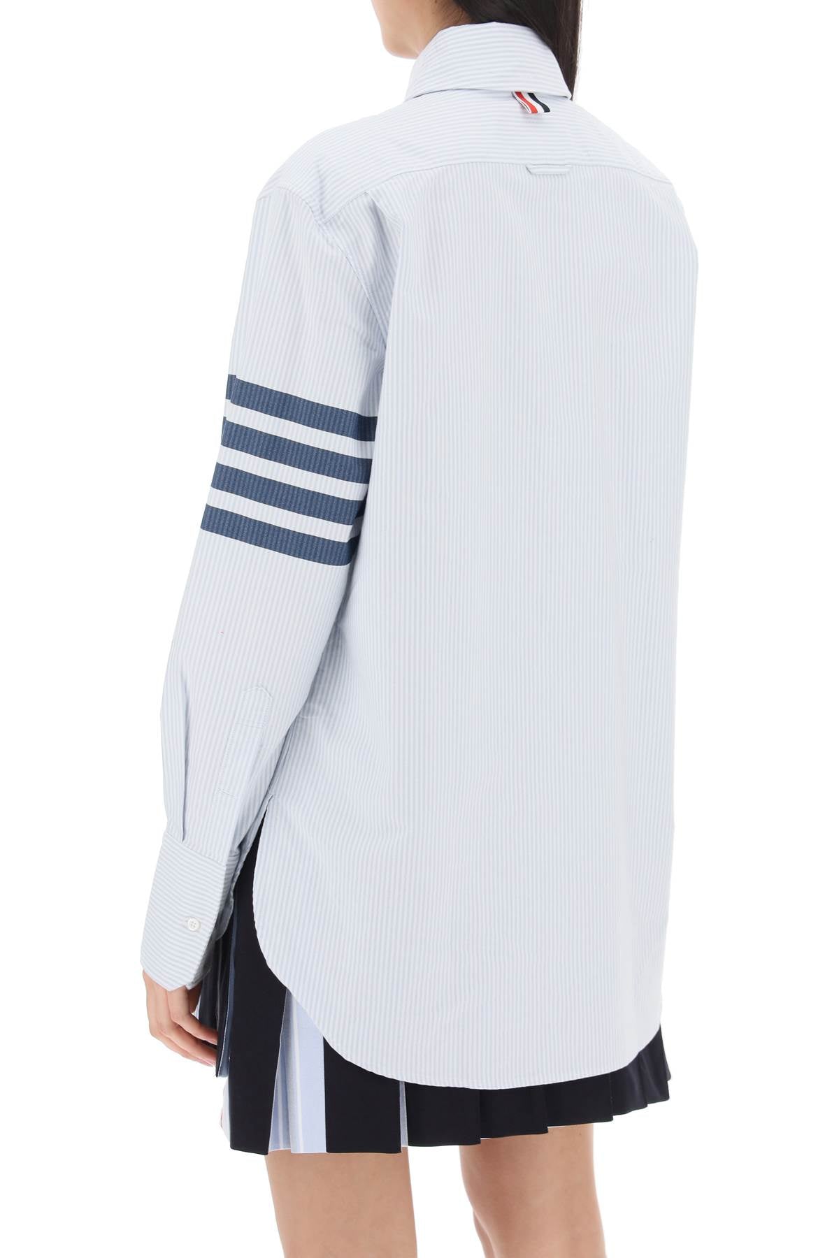 Thom Browne Thom browne striped oxford shirt with pointed collar