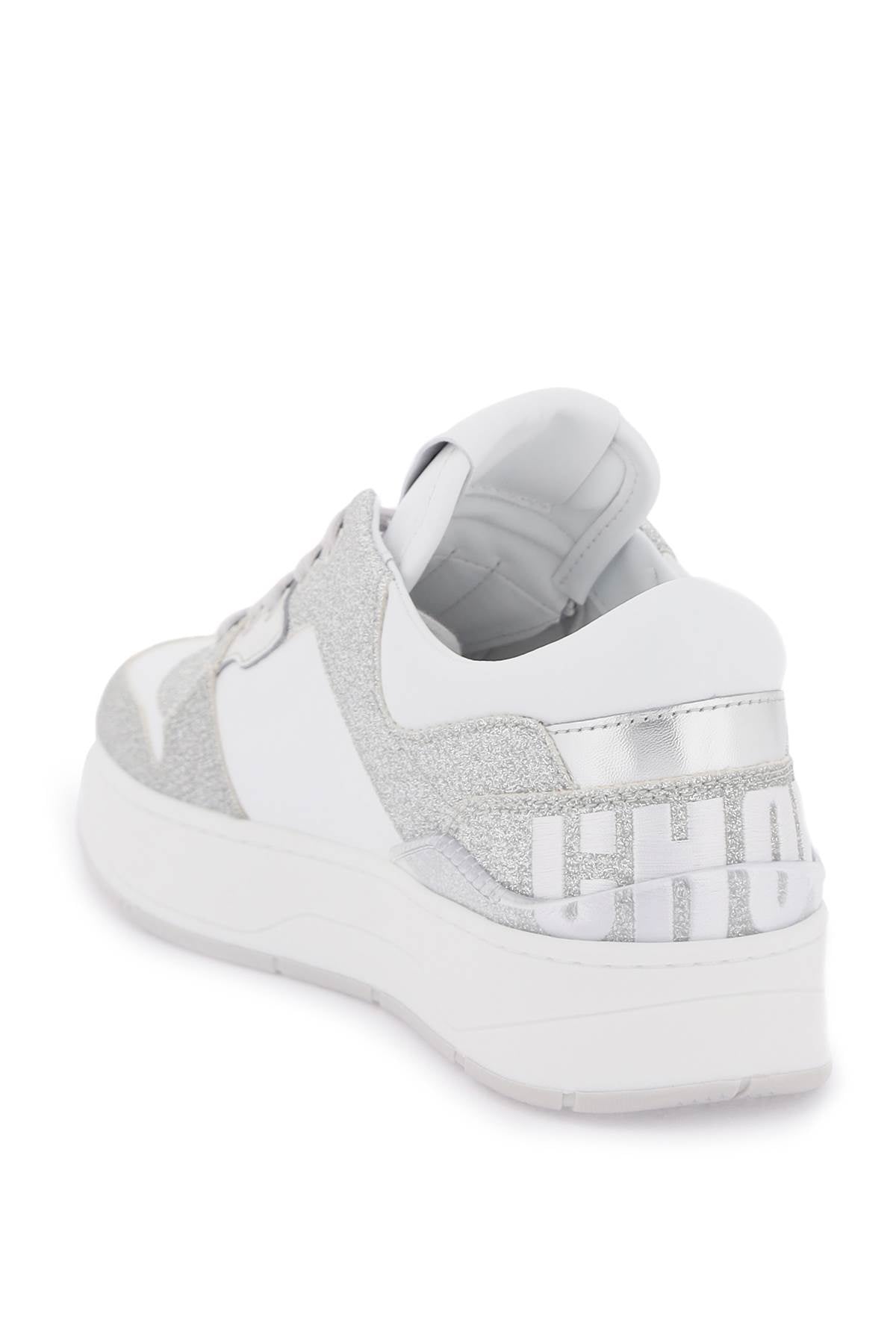 Jimmy Choo Jimmy choo 'florent' glittered sneakers with lettering logo