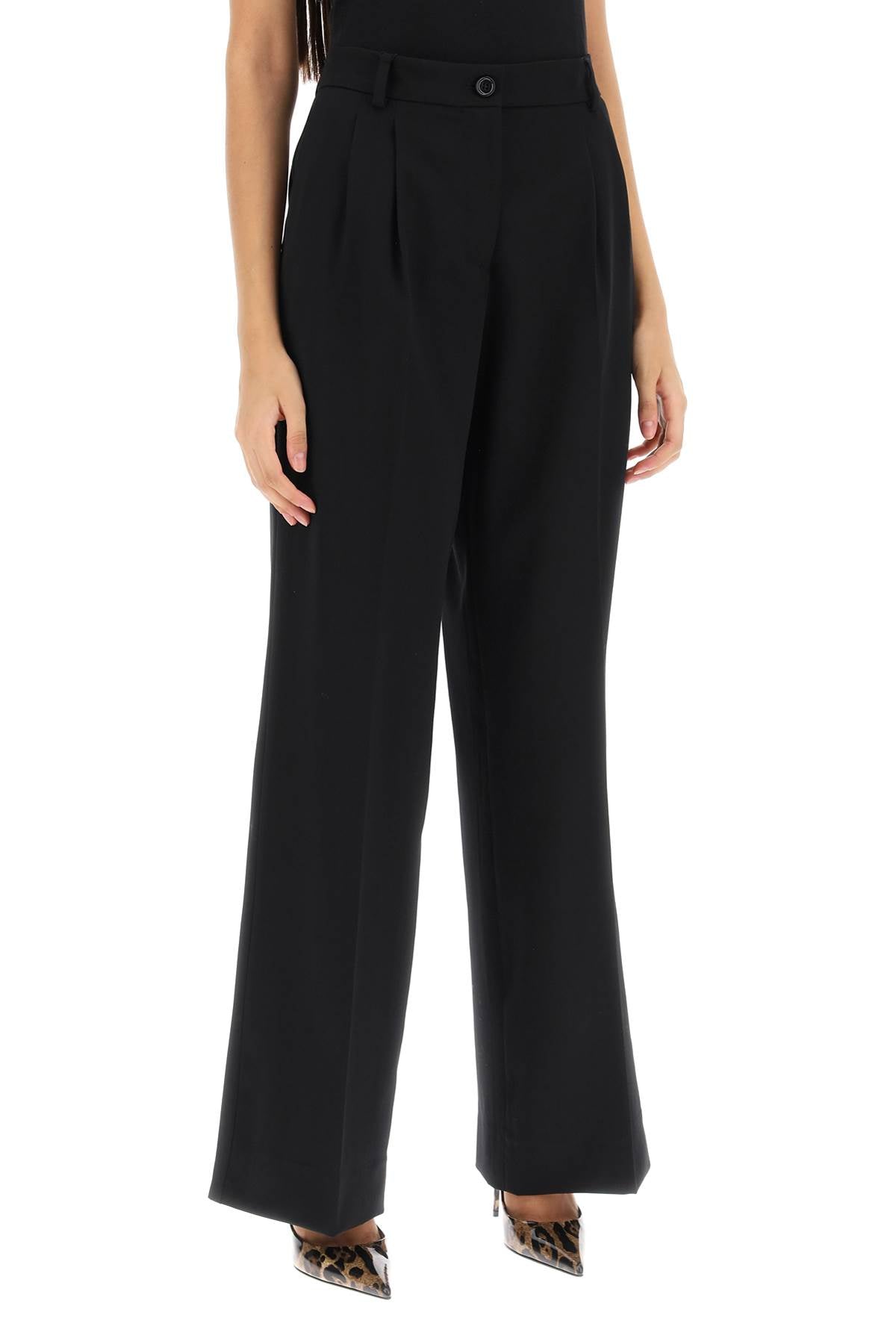 Dolce & Gabbana Dolce & gabbana stretch wool wide leg trousers