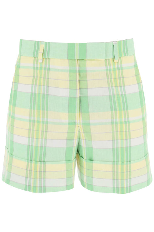 Thom Browne Thom browne madras cotton cuffed shorts