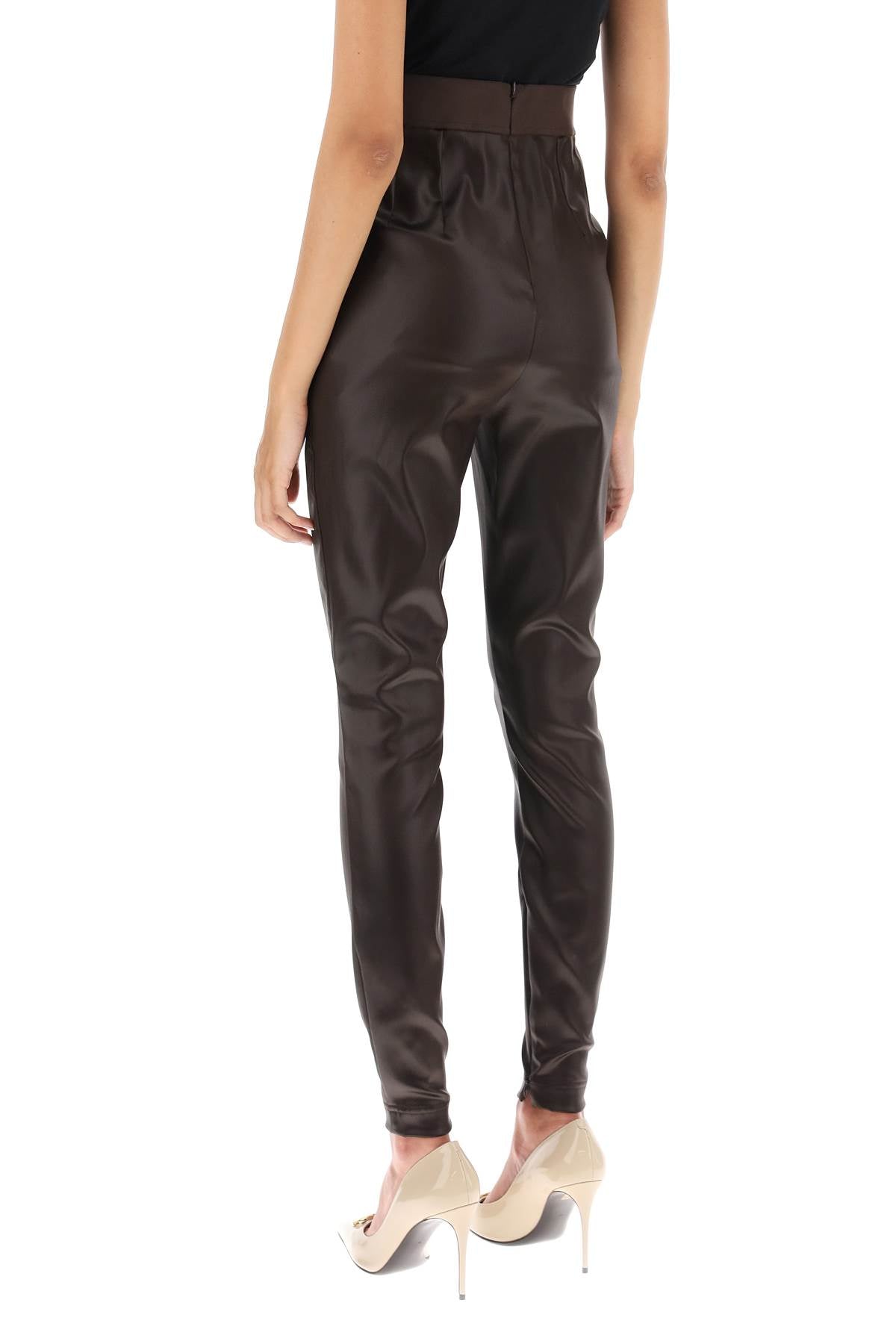 Dolce & Gabbana Dolce & gabbana coated look stretch satin leggings