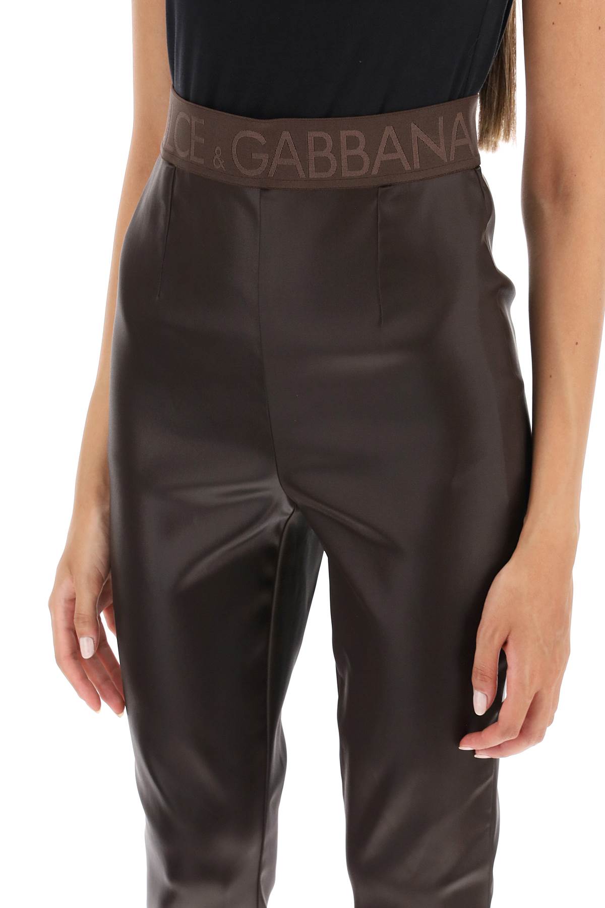 Dolce & Gabbana Dolce & gabbana coated look stretch satin leggings