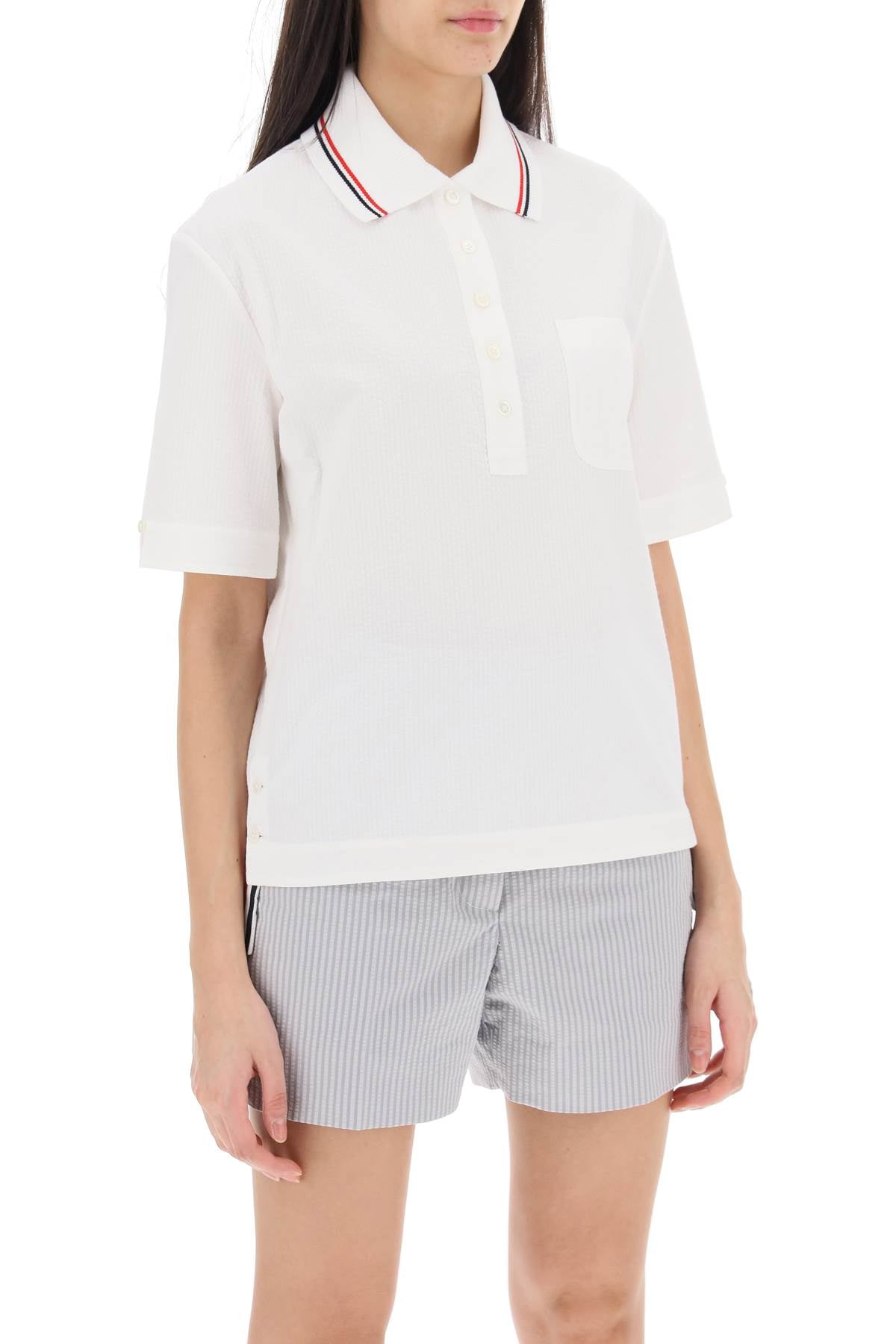 Thom Browne Thom browne seersucker polo shirt