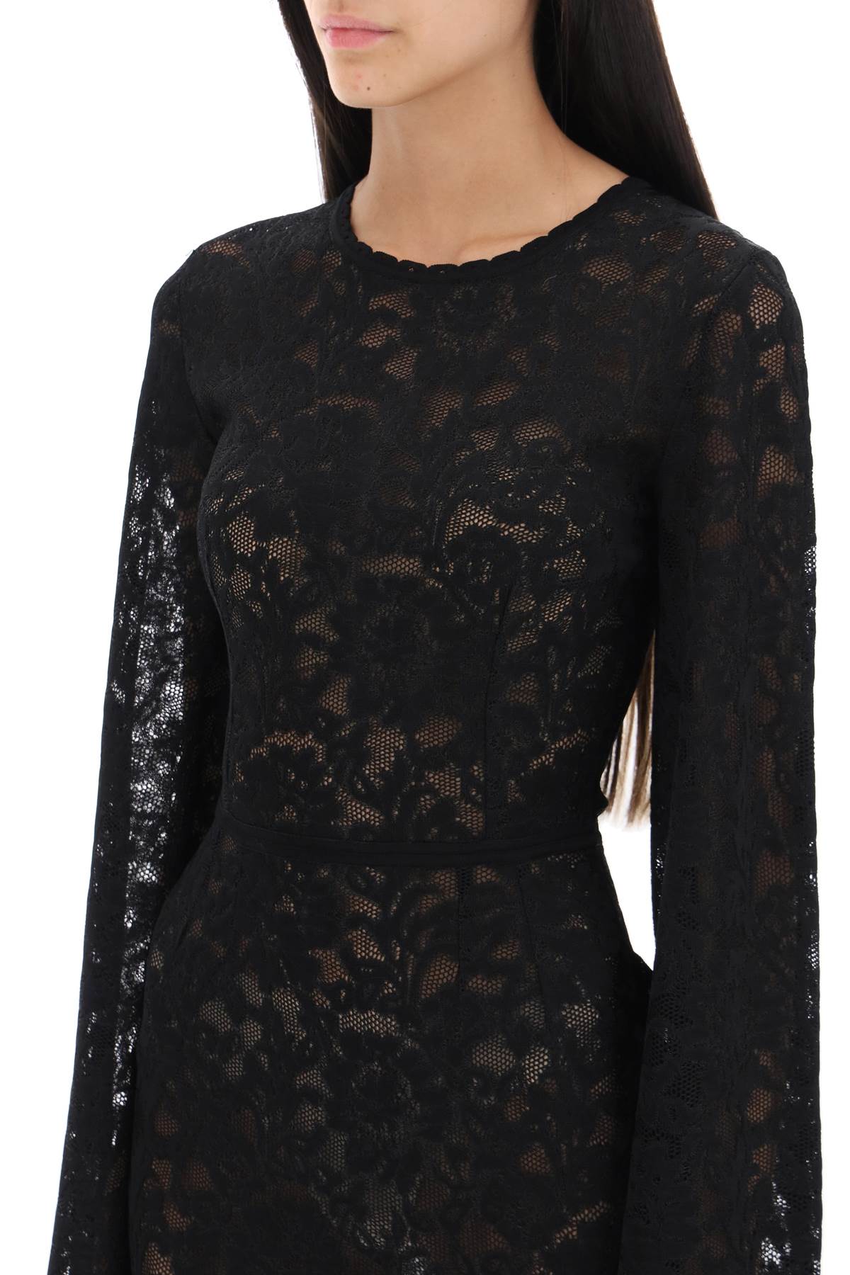 Dolce & Gabbana Dolce & gabbana mini dress in floral openwork knit