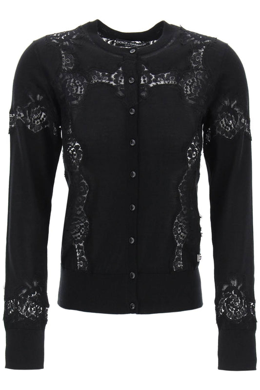 Dolce & Gabbana Dolce & gabbana lace-insert cardigan with eight