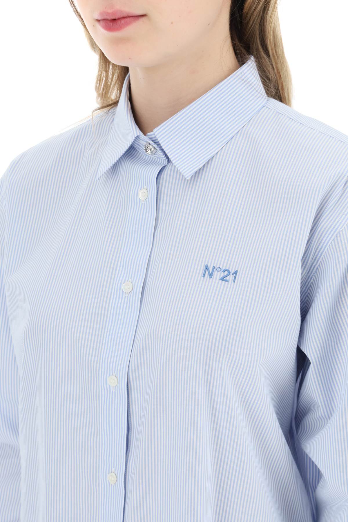 N.21 N.21 striped shirt with jewel buttons