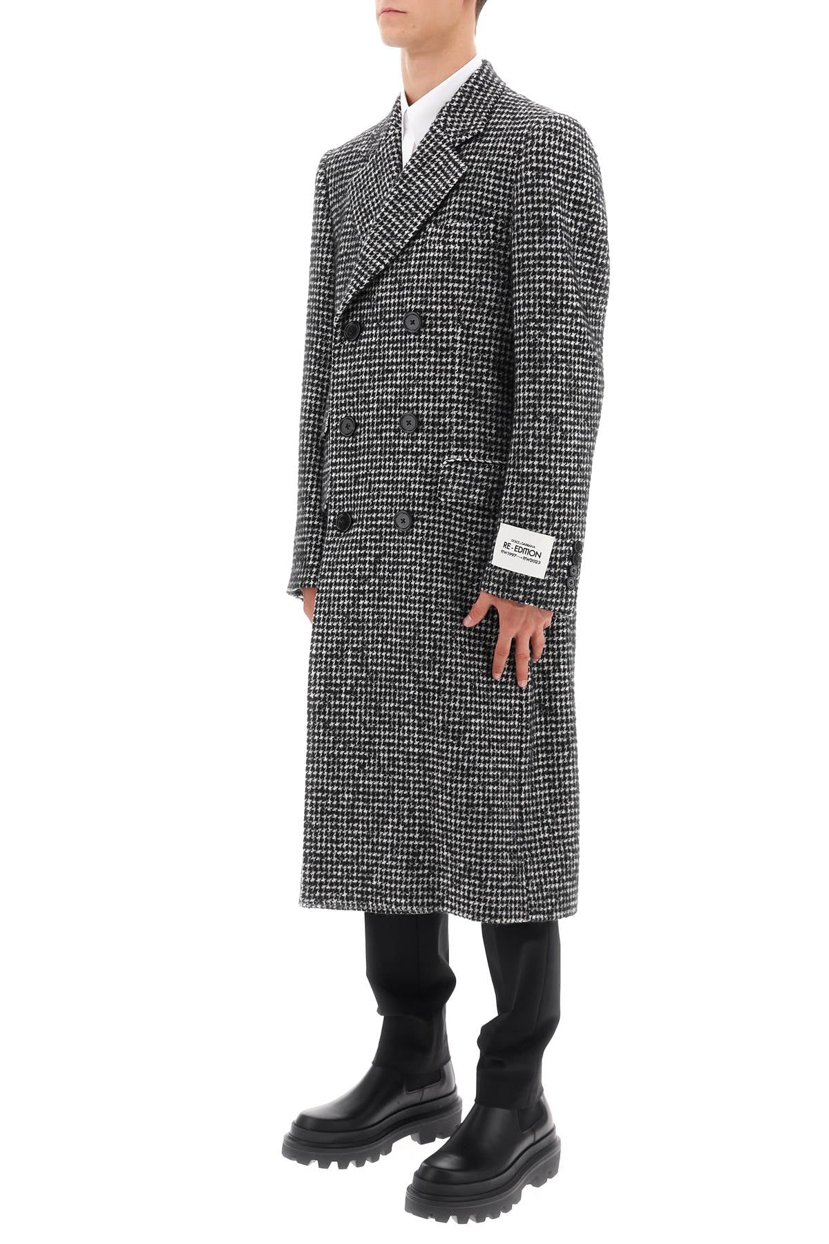 Dolce & Gabbana Dolce & gabbana re-edition coat in houndstooth wool