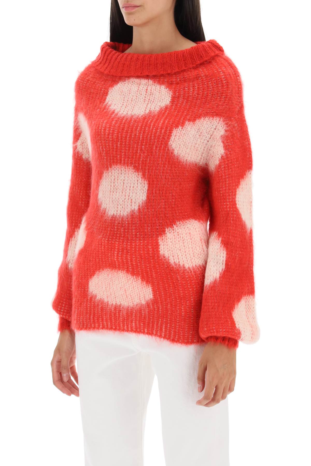 Marni Marni jacquard-knit sweater with polka dot motif