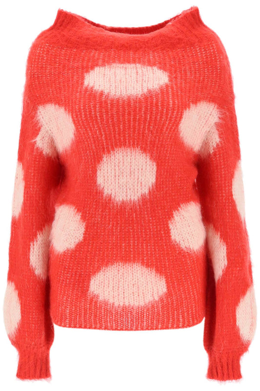 Marni Marni jacquard-knit sweater with polka dot motif