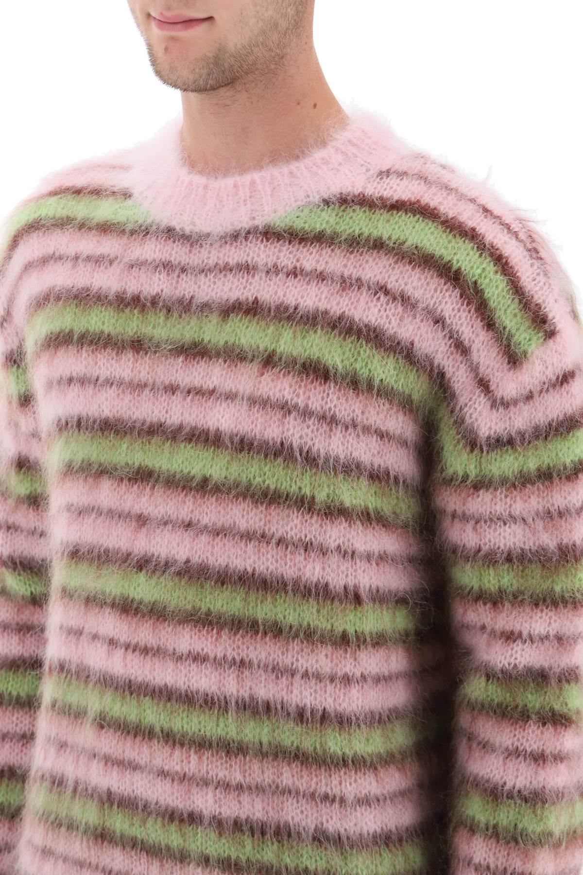 Marni Marni sweater in brushed mohair with striped motif