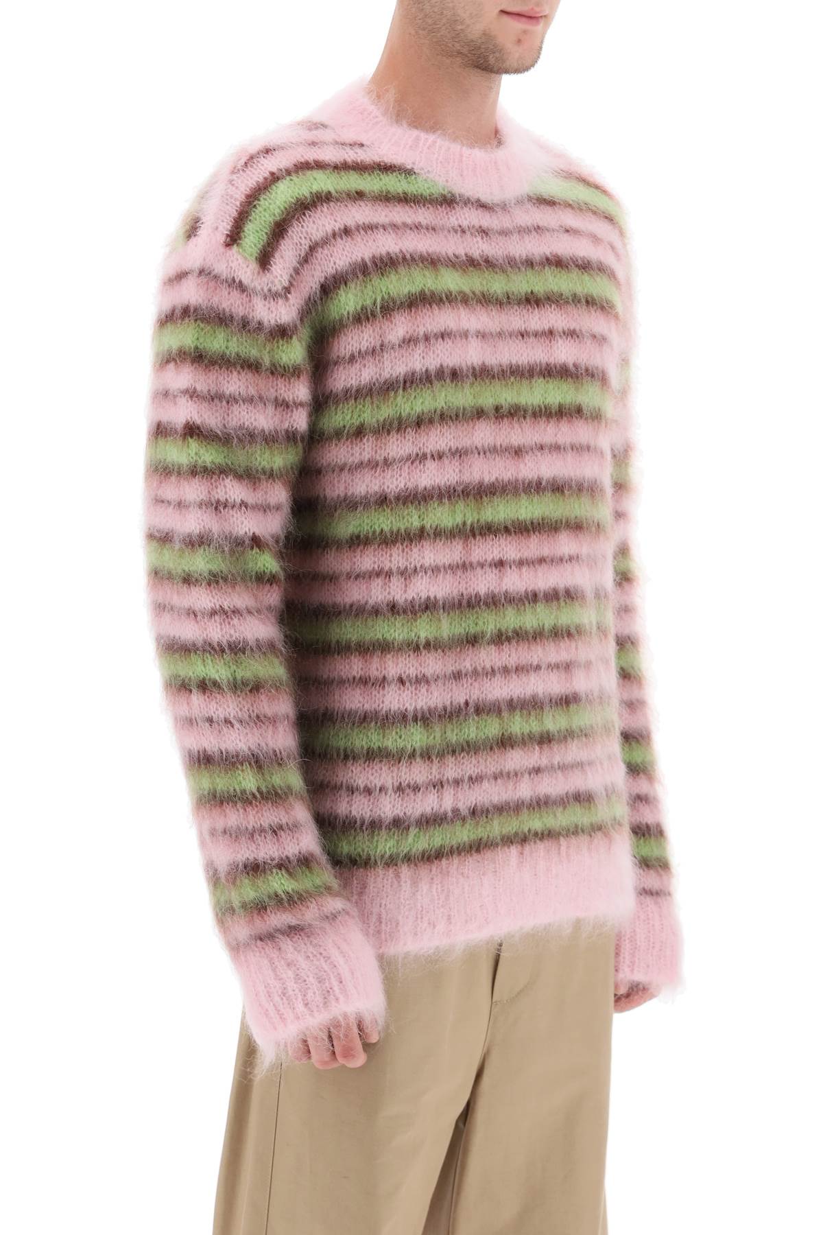 Marni Marni sweater in brushed mohair with striped motif