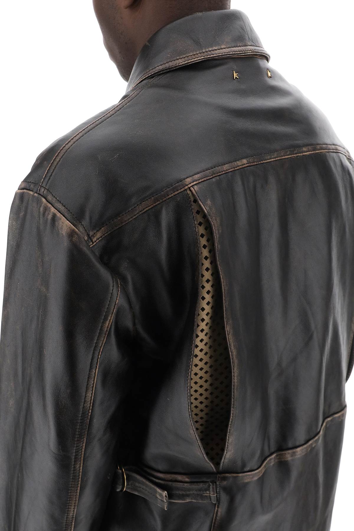 Golden Goose Golden goose leone aviator jacket in lived-in-effect leather