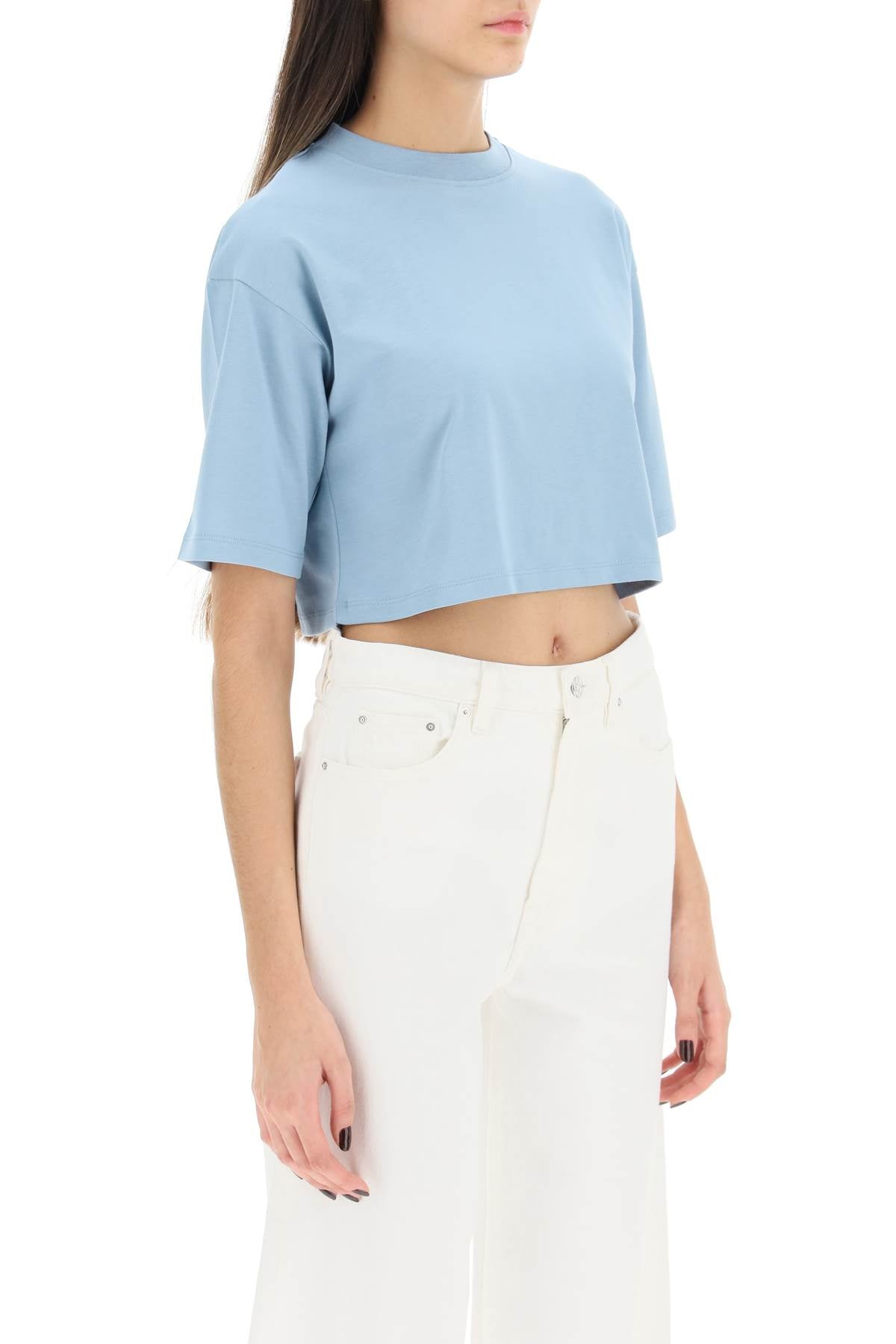 Loulou Studio Loulou studio 'gupo' mercerized cotton cropped t-shirt