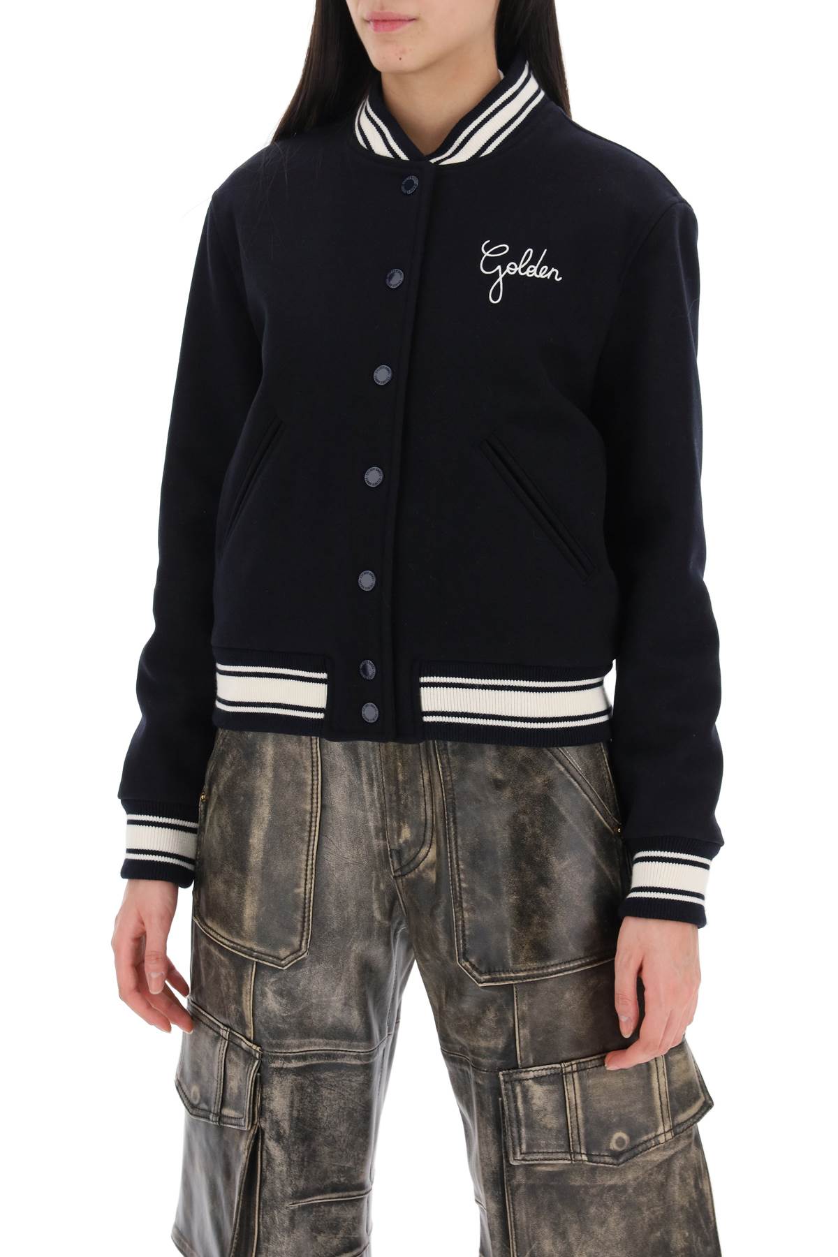 Golden Goose Golden goose 'dirce' wool blend bomber jacket