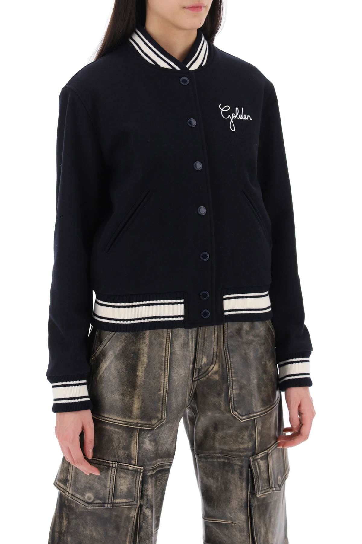 Golden Goose Golden goose 'dirce' wool blend bomber jacket