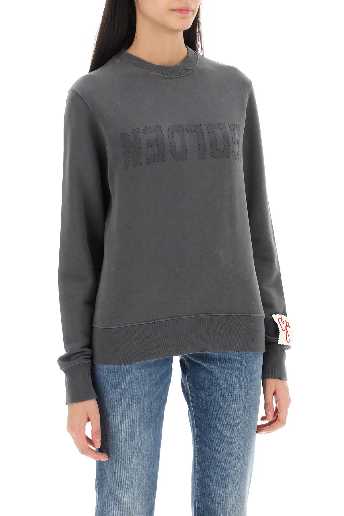 Golden Goose Golden goose athena crew-neck sweatshirt with distressed logo