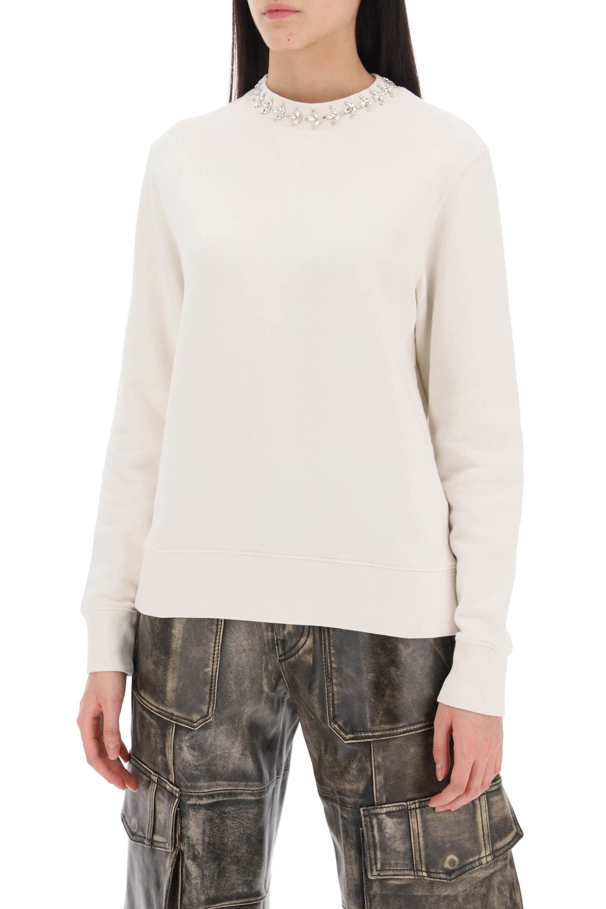 Golden Goose Golden goose lavinia crewneck sweatshirt with rhinestones