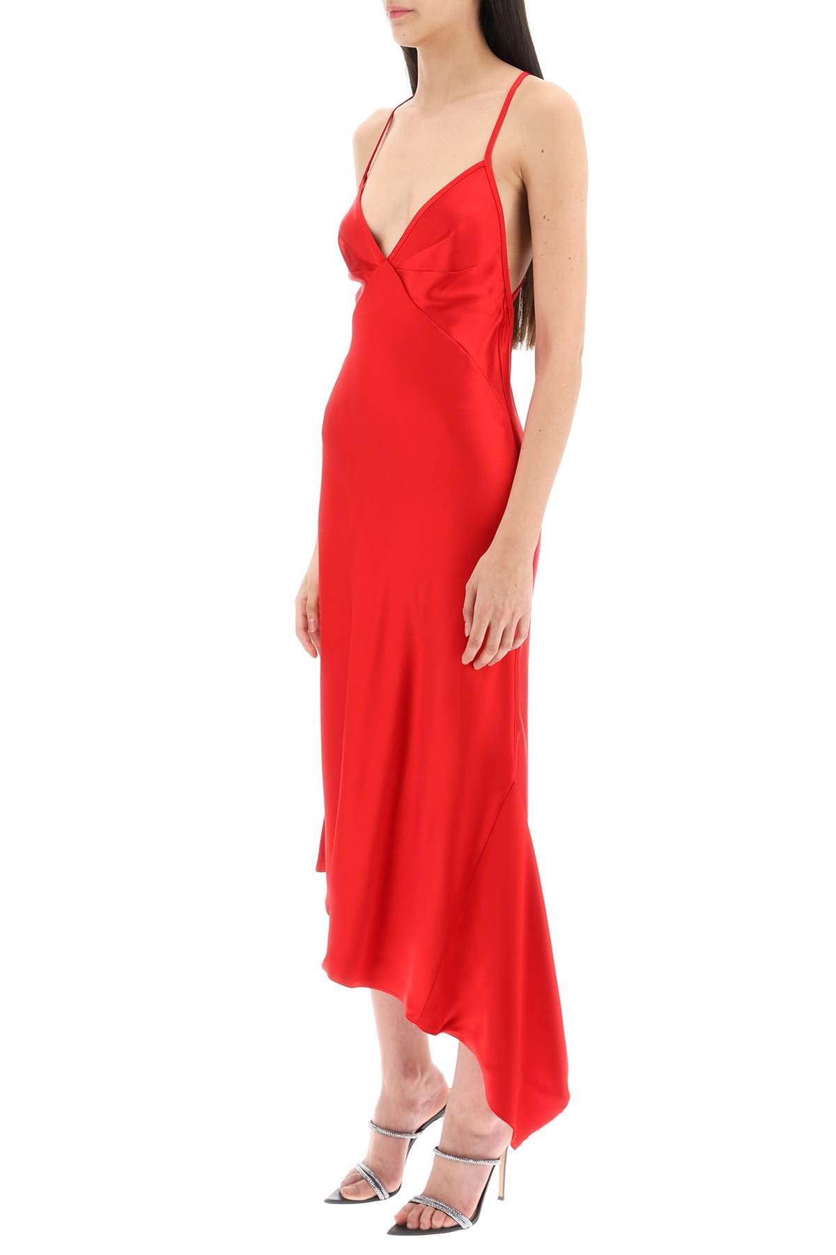 N.21 N.21 satin slip dress with asymmetrical hem