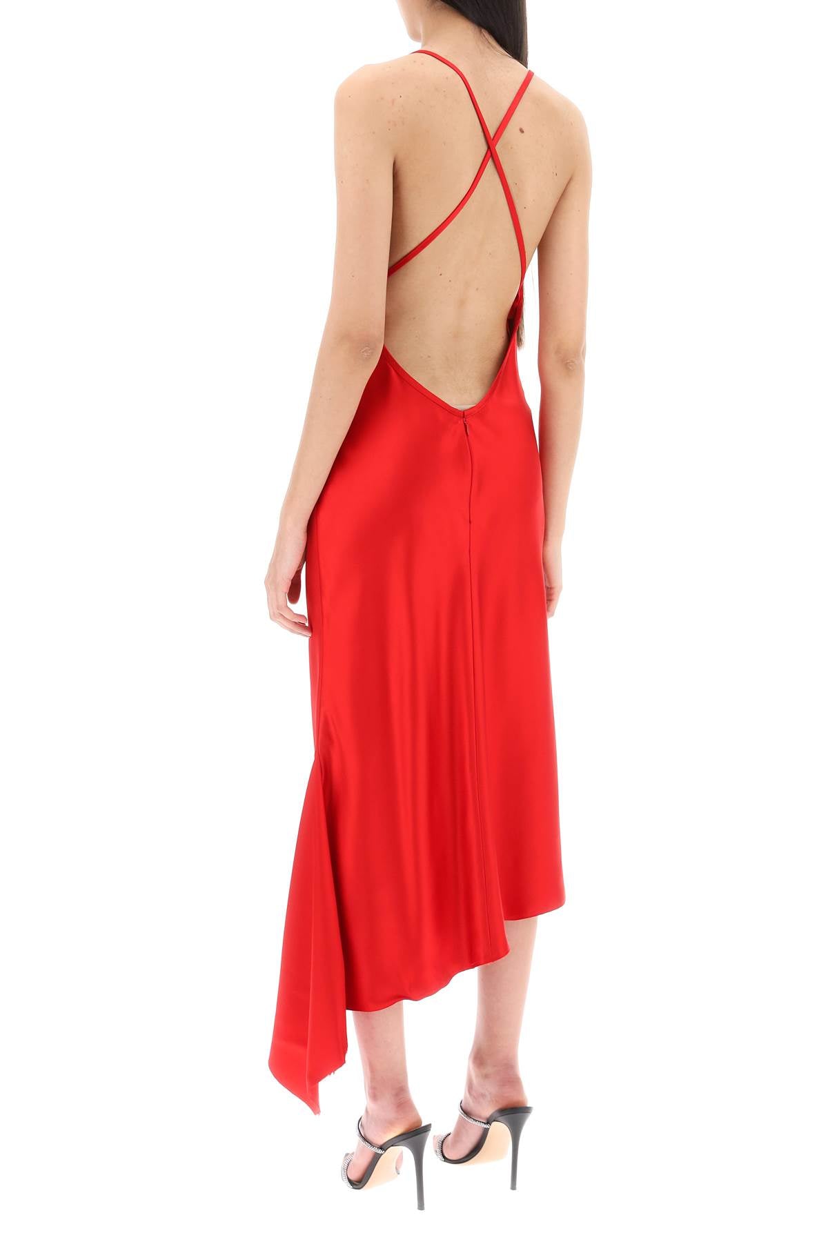 N.21 N.21 satin slip dress with asymmetrical hem