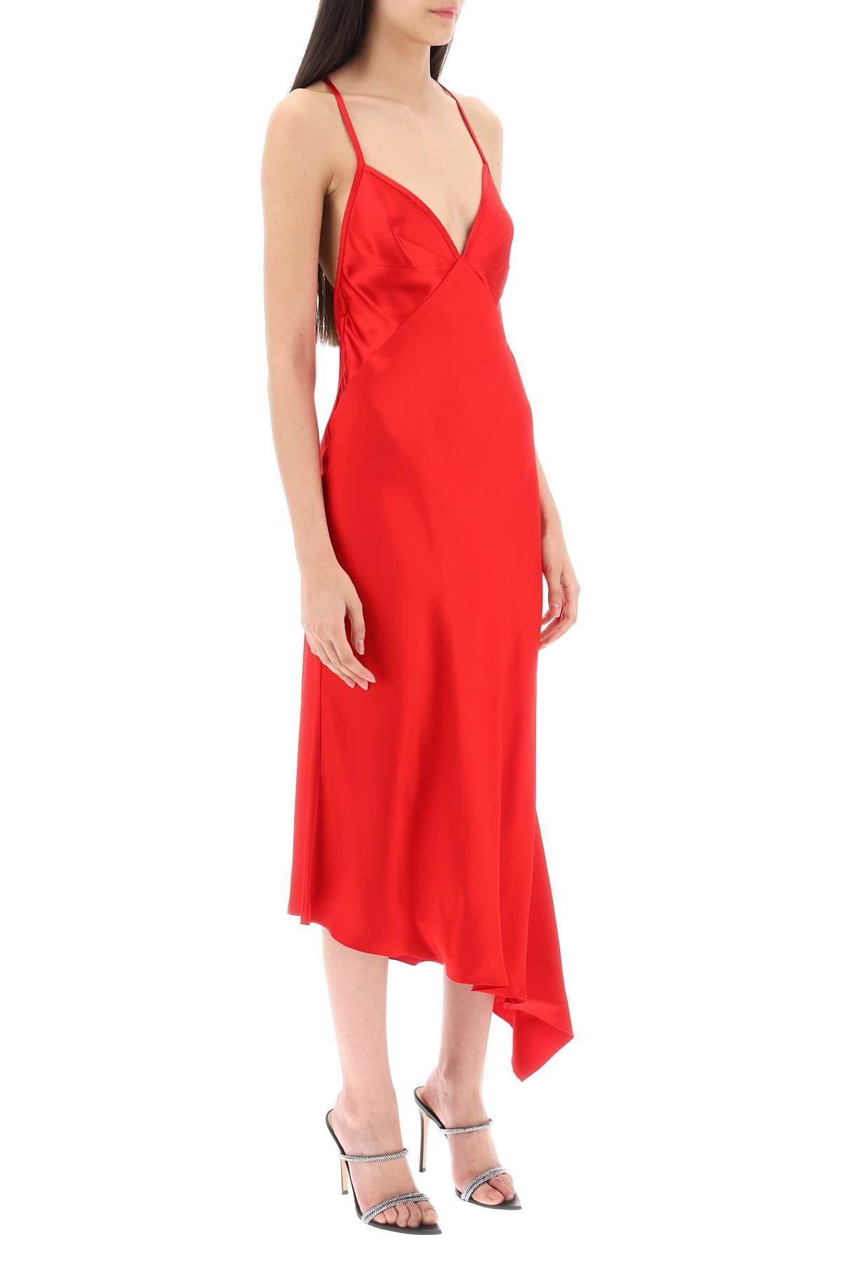 N.21 N.21 satin slip dress with asymmetrical hem