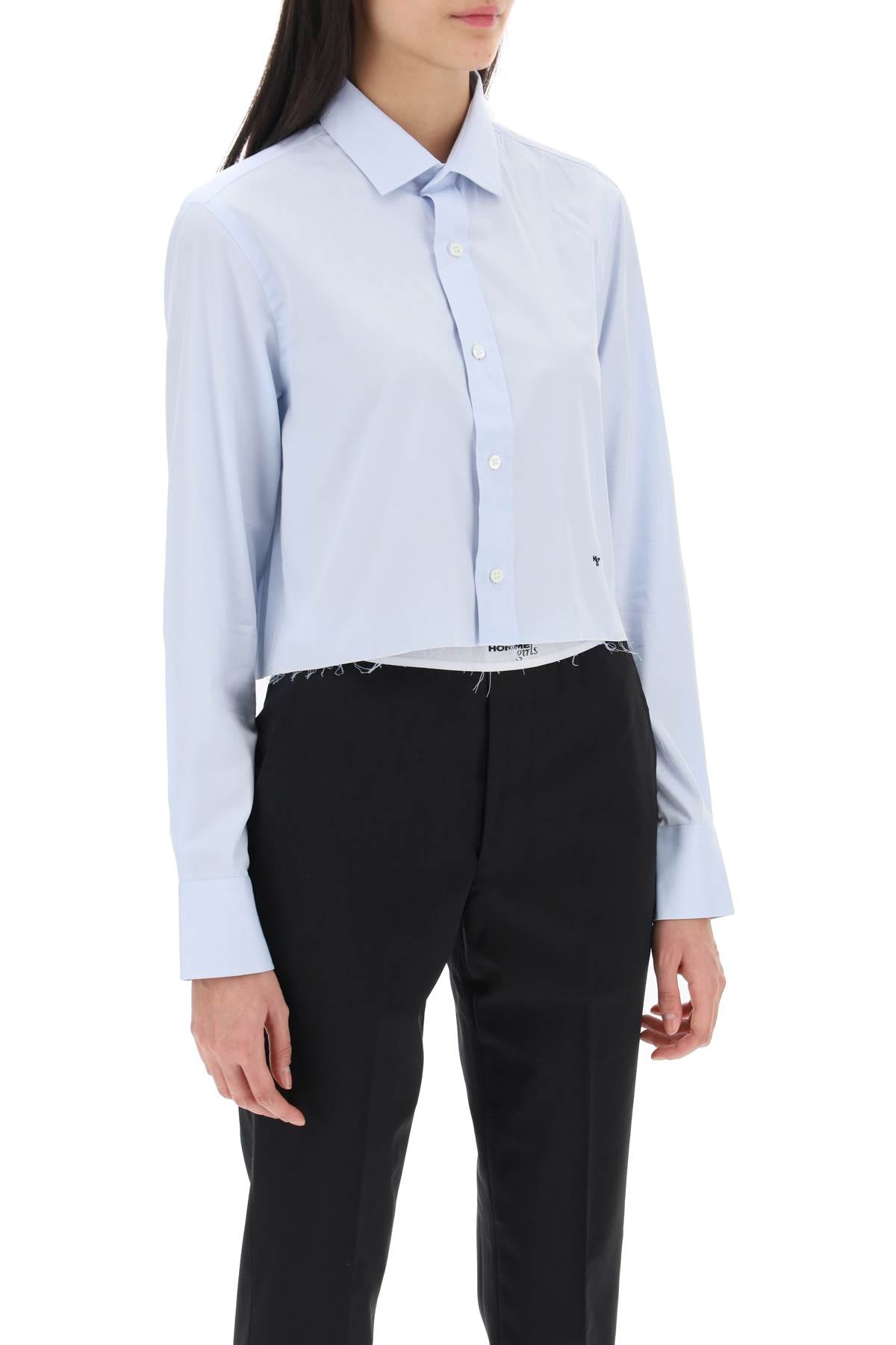 HOMME GIRLS Homme girls cotton twill cropped shirt