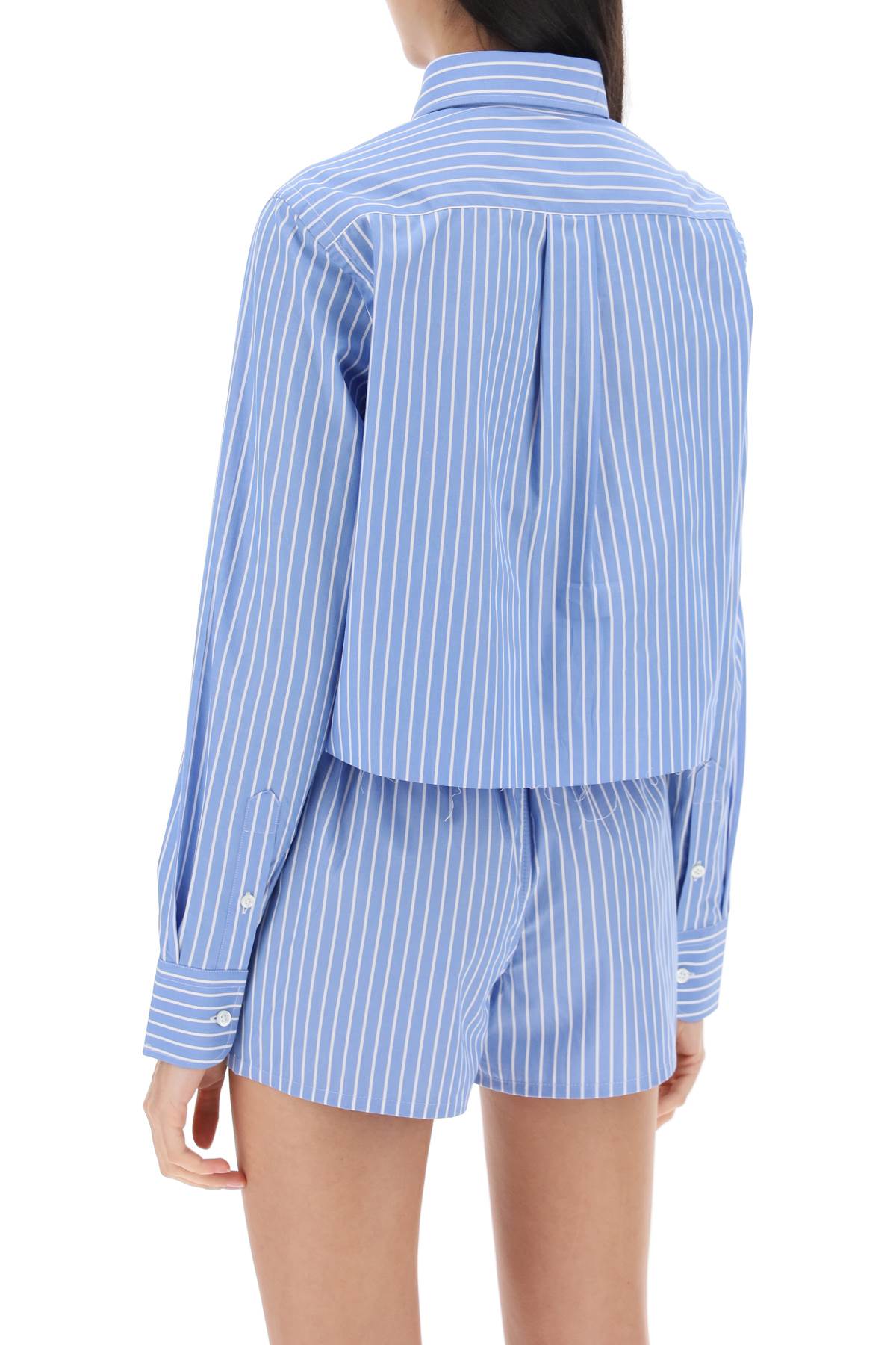 HOMME GIRLS Homme girls cropped striped poplin shirt