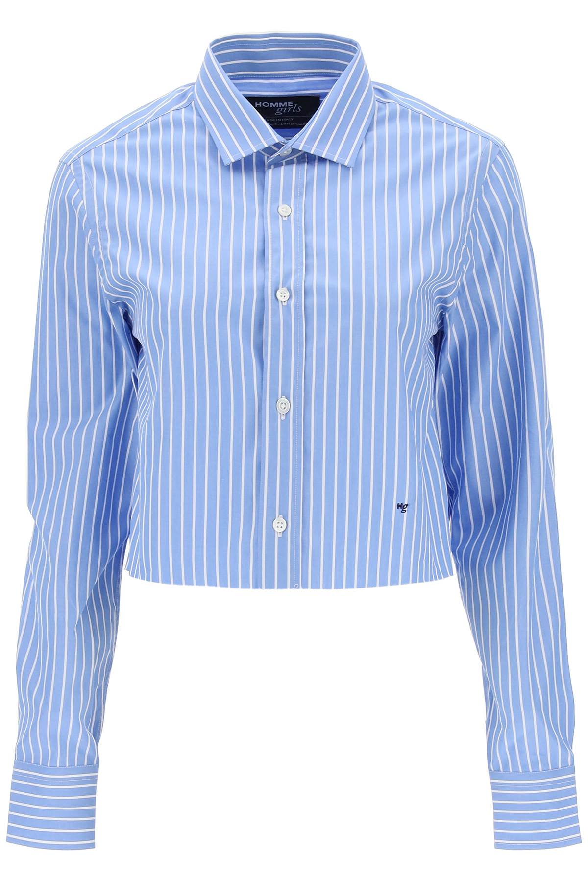 HOMME GIRLS Homme girls cropped striped poplin shirt