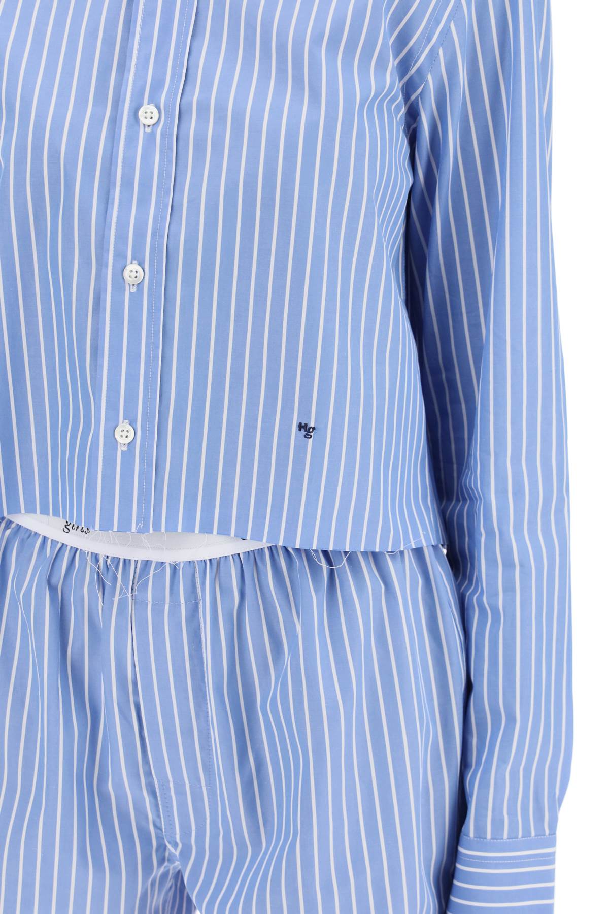 HOMME GIRLS Homme girls cropped striped poplin shirt