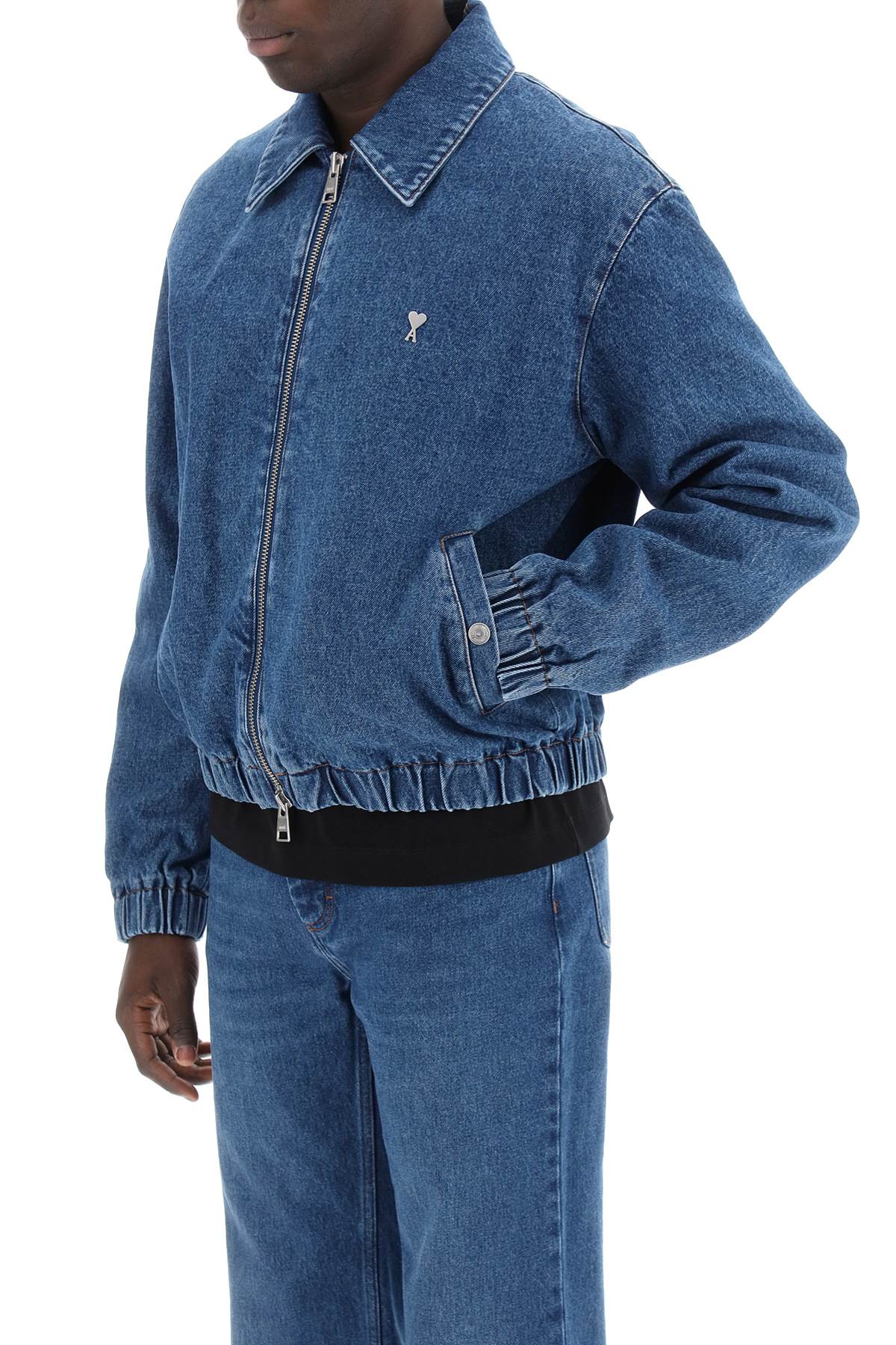 Ami Alexandre Mattiussi Ami paris denim zip-up blouson