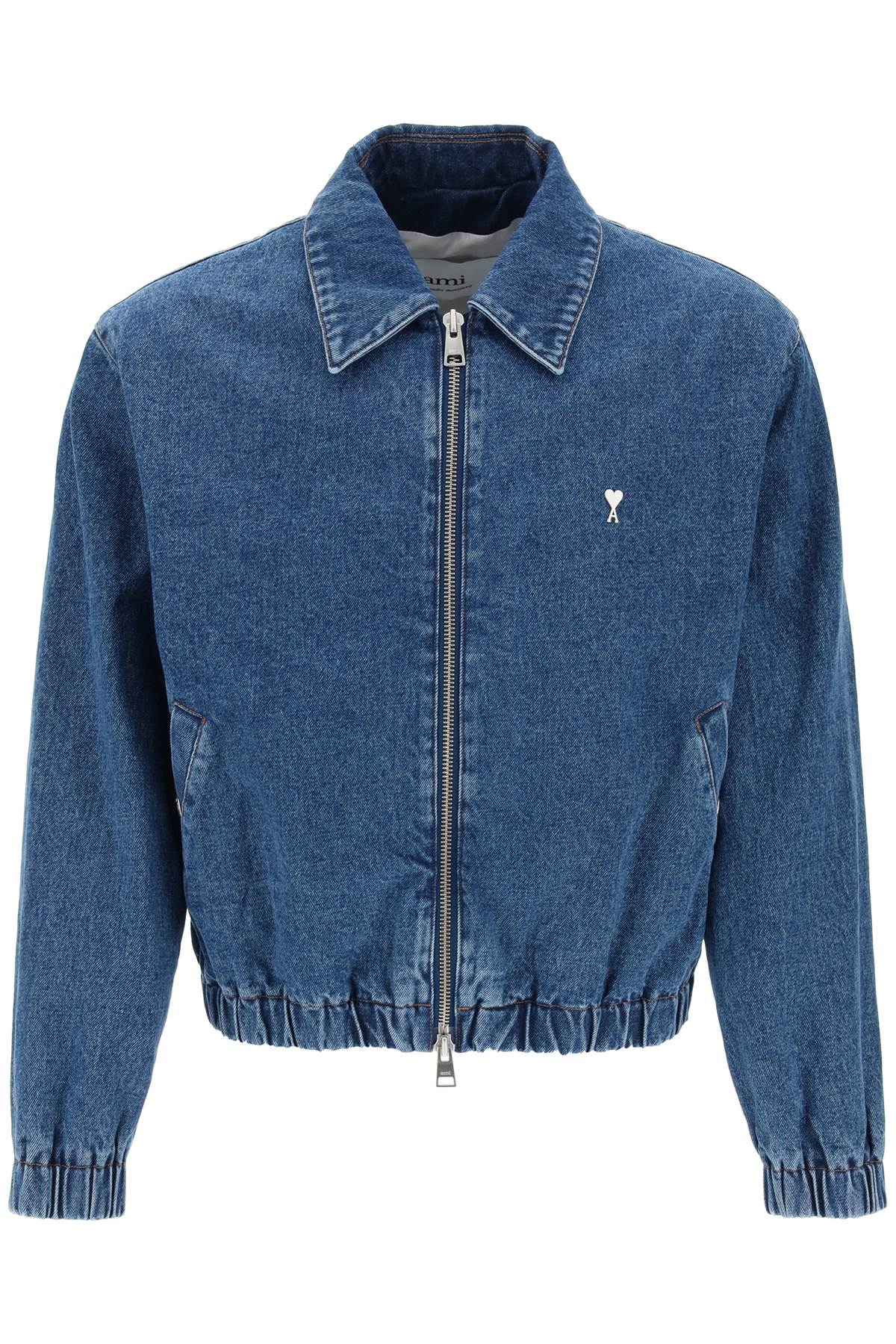 Ami Alexandre Mattiussi Ami paris denim zip-up blouson