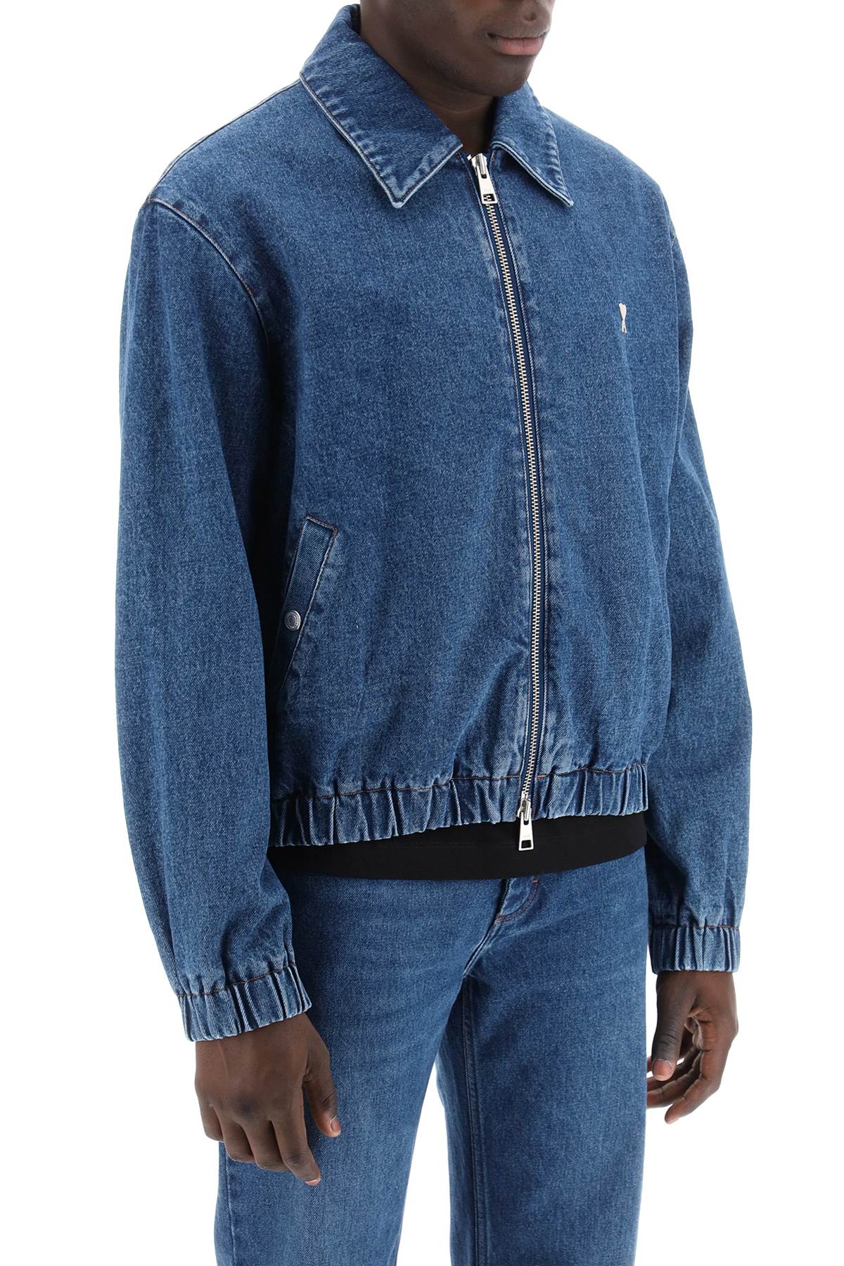 Ami Alexandre Mattiussi Ami paris denim zip-up blouson