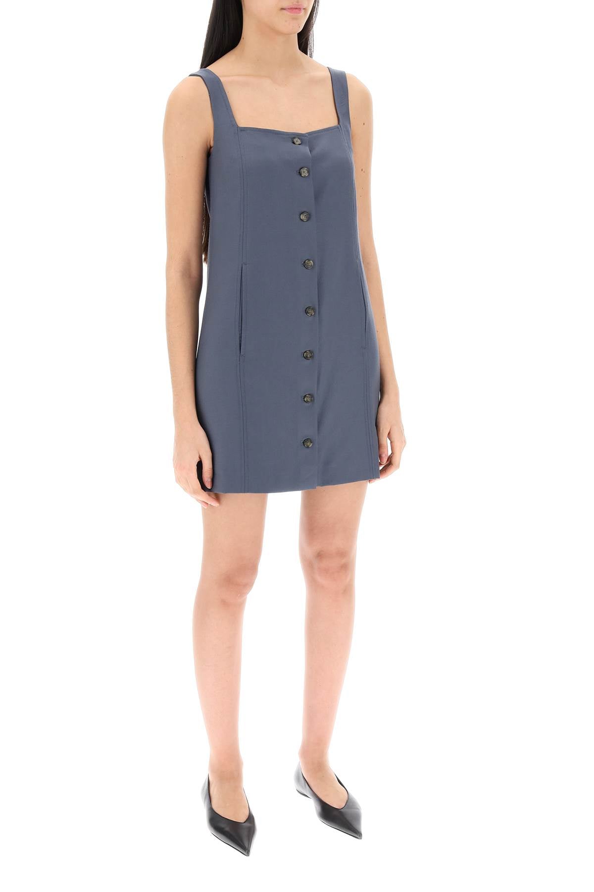 Loulou Studio Loulou studio buttoned pinafore dress