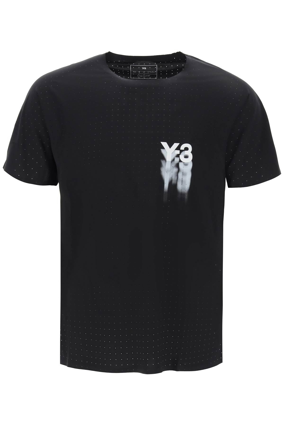 Y-3 short-sleeved perforated jersey t