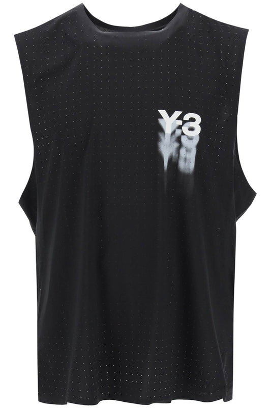 Y-3 Y-3 perforated tank top with faded