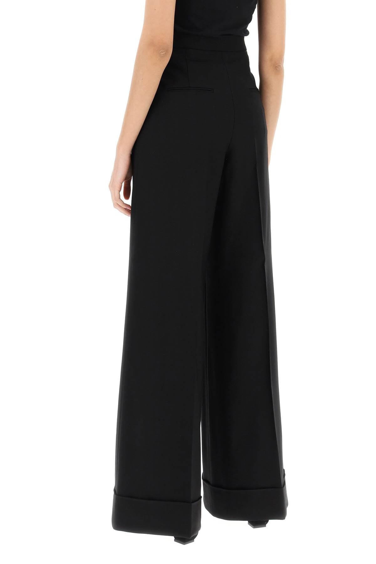 Moschino Moschino cuffed palazzo trousers in wool gabardine