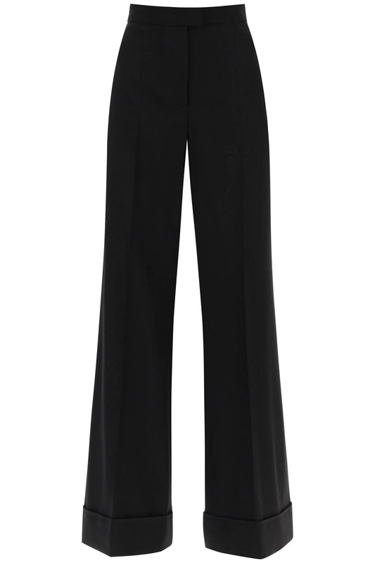 Moschino Moschino cuffed palazzo trousers in wool gabardine