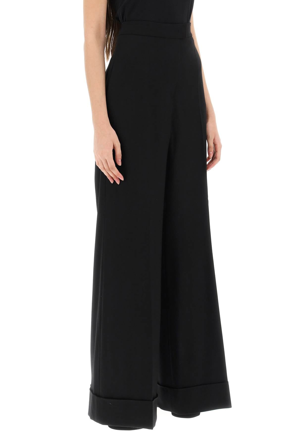 Moschino Moschino cuffed palazzo trousers in wool gabardine