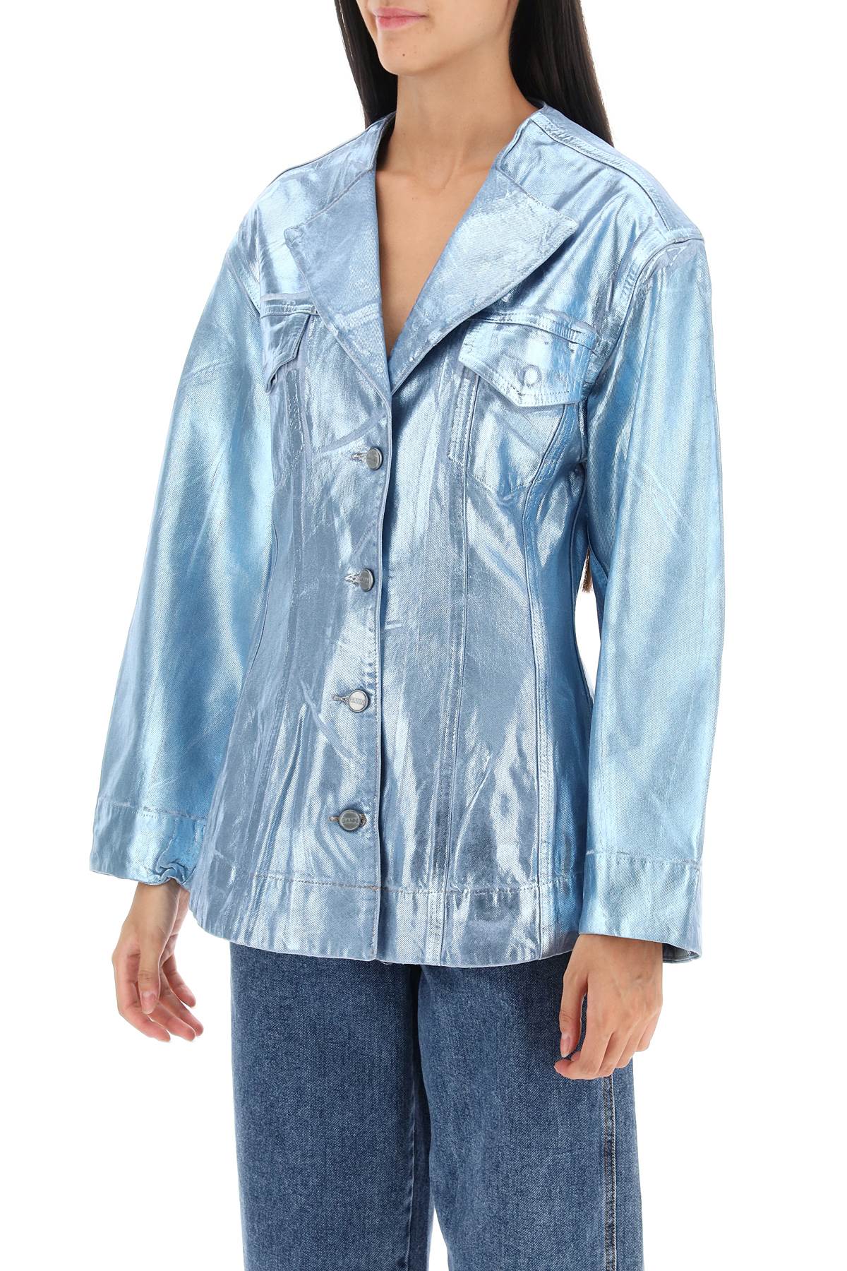 Ganni Ganni foil denim jacket