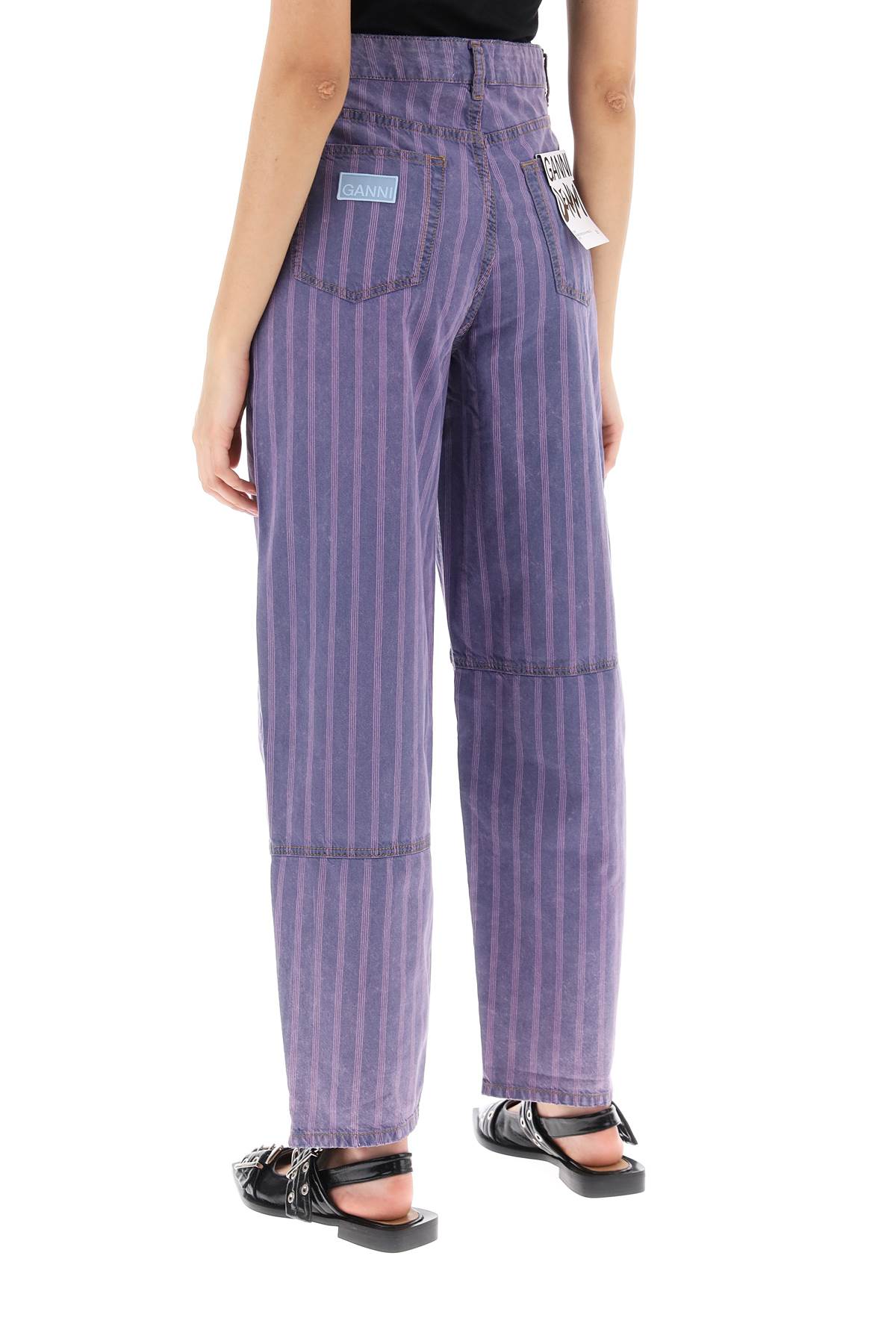 Ganni Ganni striped starry jeans