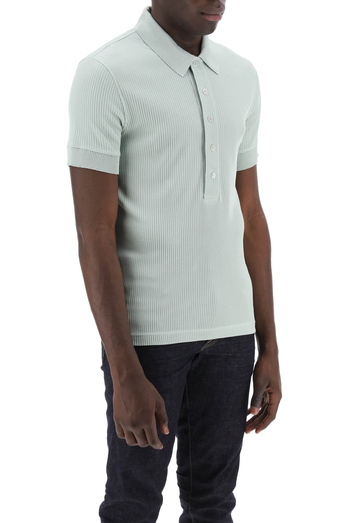 Tom Ford Tom ford "ribbed knit polo with shiny