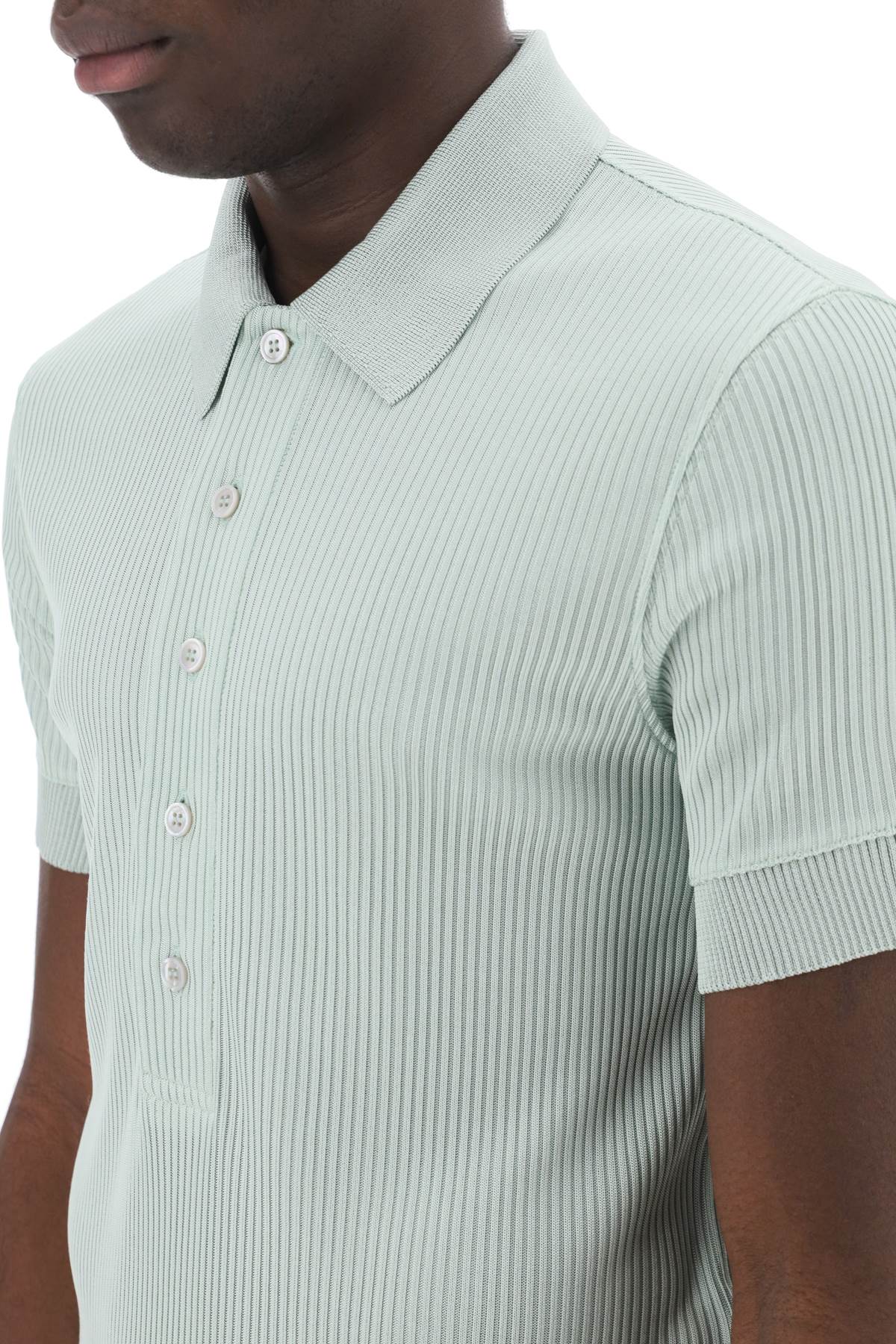 Tom Ford Tom ford "ribbed knit polo with shiny