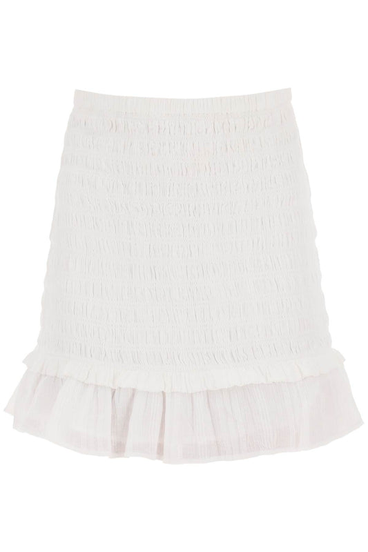 Marant ETOILE Isabel marant etoile smocked cotton dorela mini skirt