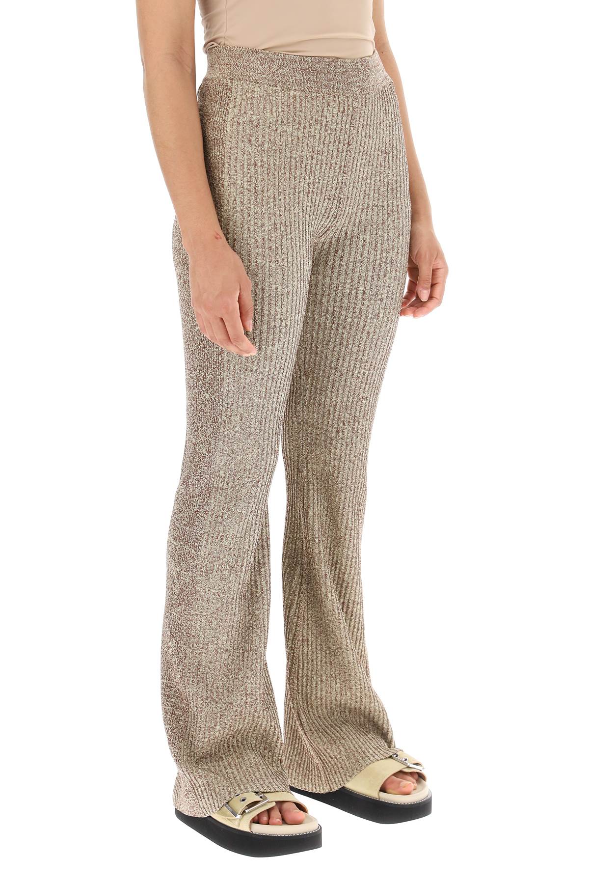 Ganni Ganni melange rib knit pants