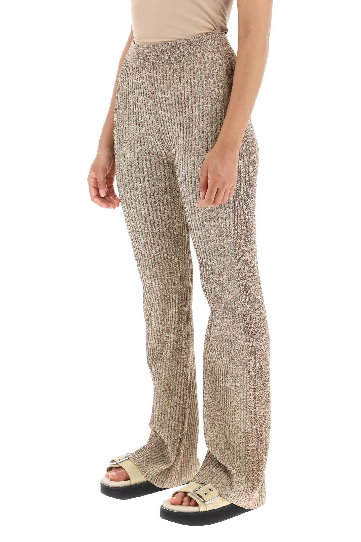 Ganni Ganni melange rib knit pants