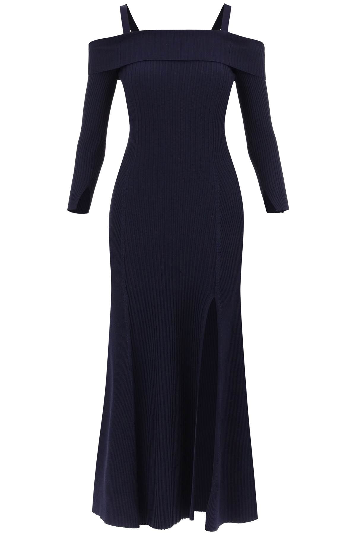 Ganni Ganni long knitted off-the-shoulder dress